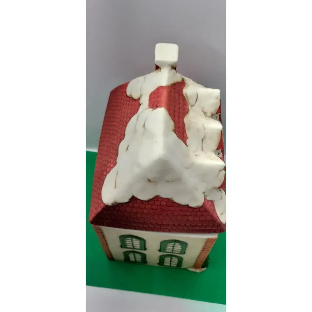 Christmas Toy Shop Ceramic Cookie Jar Canister House Holiday Village Decor